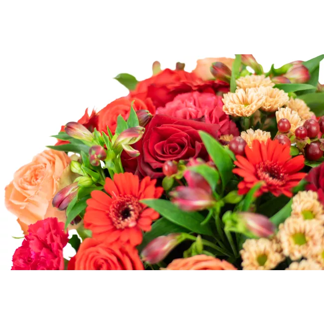 Box of red flowers